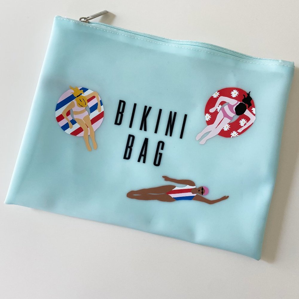 Light Blue Waterproof Poolside Bikini Storage Bag Pouch